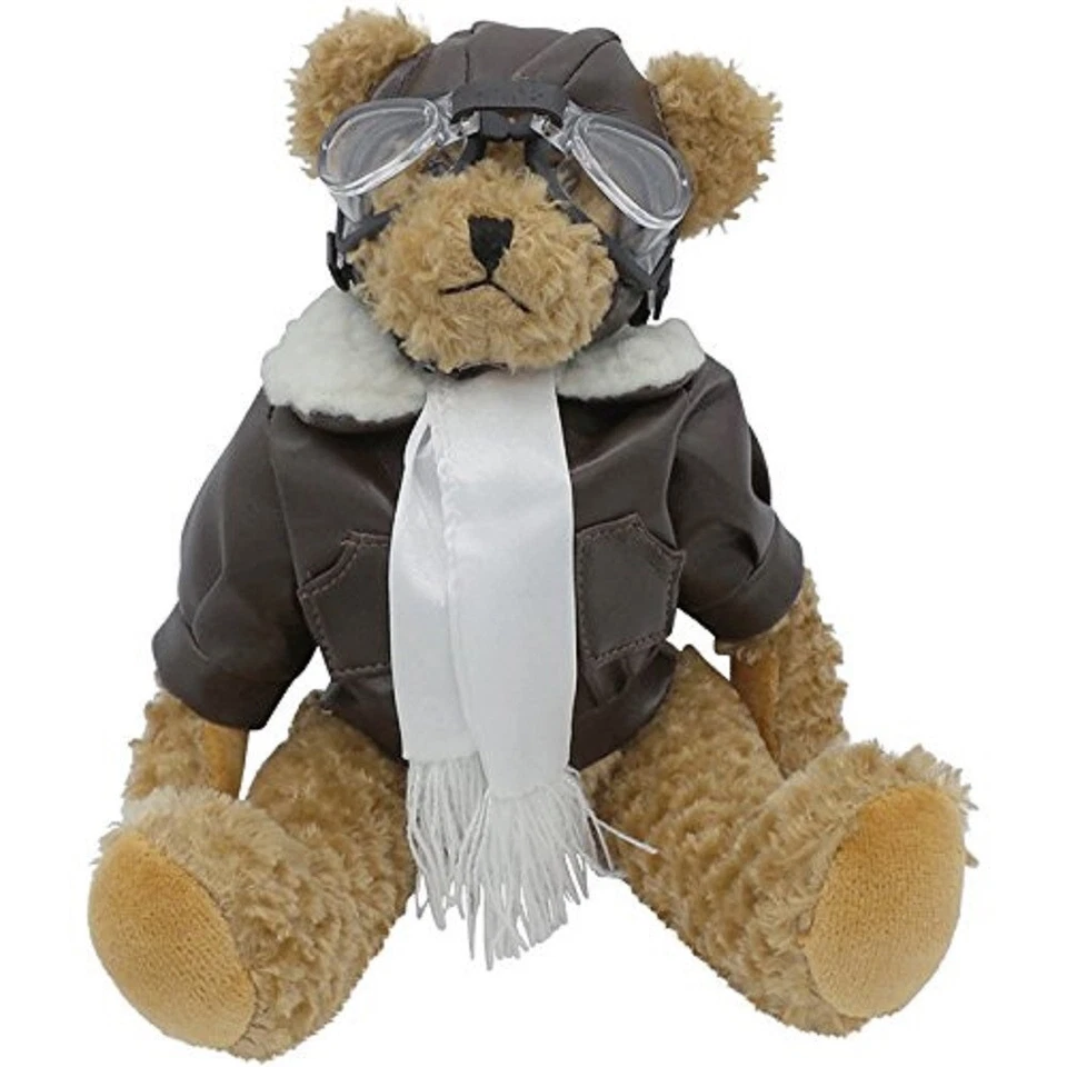Pilot Teddy Bear - 10" Height -  Color Brown - Image 1 of 1