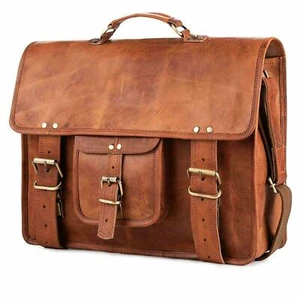 Handgefertigte Tragetasche Ledertasche Kuriertasche Schule Laptop Business Tragetasche - Bild 1 von 8