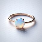 Natural fire Opal Ring 14k gold, vintage genuine Ethiopian opal rings All sizes