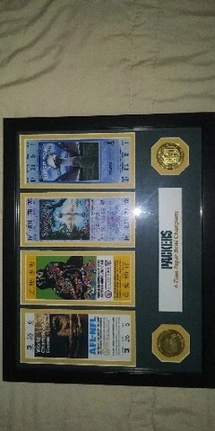 Green Bay Packers Super Bowl Championship Ticket Coin Frame NFL Authentic Cover