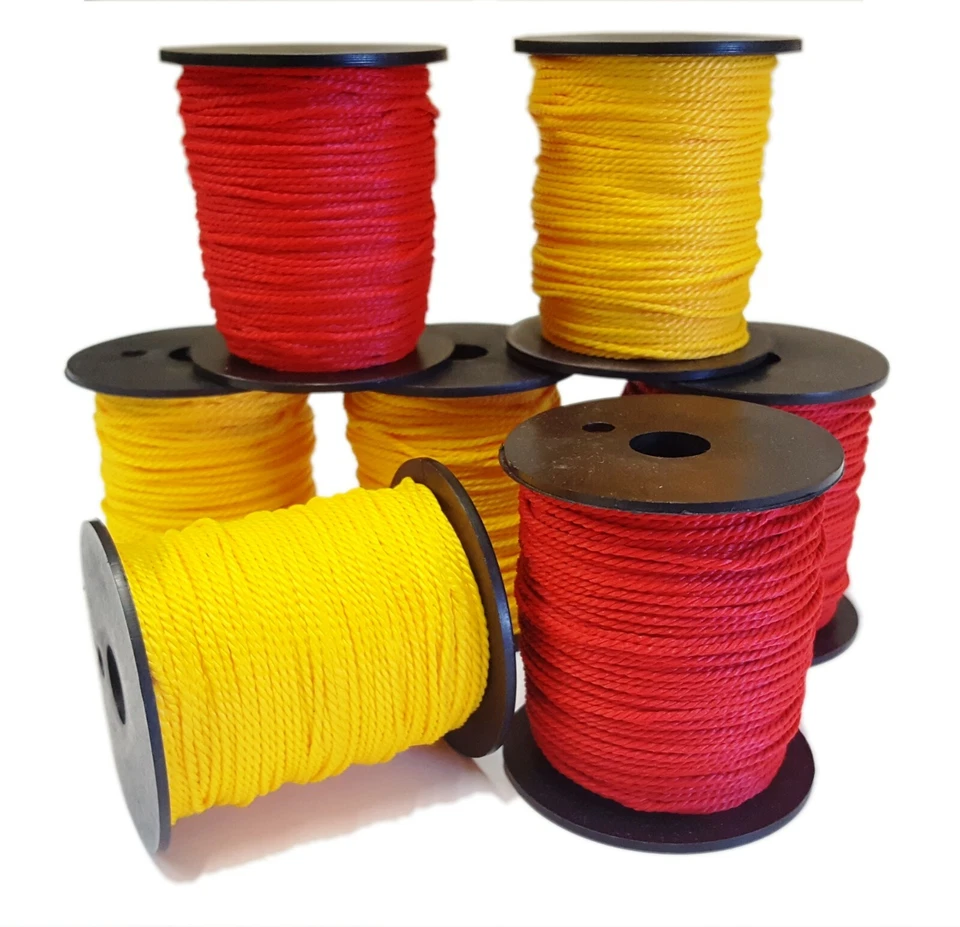 4 x 50m Red Yellow Builders Line Rope String Building Brick Masonry Home DIY - Image 1 of 1