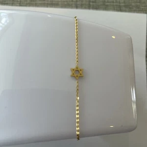 Star Of David hand Bracelet. Gold Plated With 304 St Steel Chain. 14cm + 6cm - Picture 1 of 6