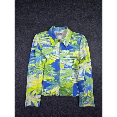 Chaqueta ligera Joseph Ribkoff abstracta con estampado floral cremallera frontal para mujer talla 10 Foto 1 de 4
