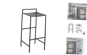 BSL1004A Svelte 30" Coastal Contemporary Iron Saddle-Seat Low-Back Bar Stool - Picture 1 of 7