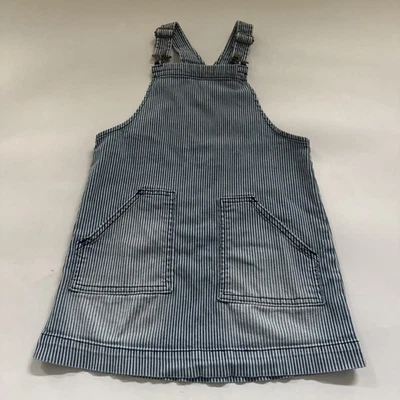Gymboree Jean Overall Skirt Pin Striped Bib Girls Kids Youth Size 7 Denim - Image 1 of 4