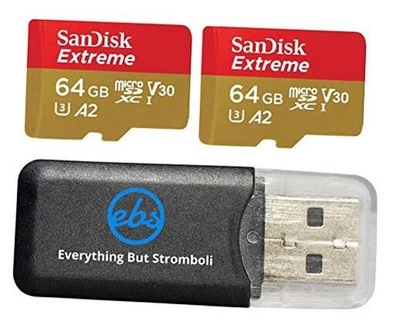  64GB Micro SDXC Extreme Memory Card (2 Pack) Works with GoPro 64GB Class 10 - Image 1 of 4