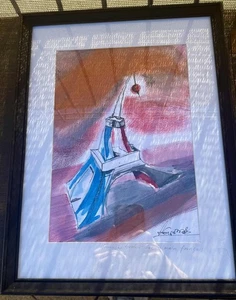 Original Abstract Painting: "Franuška Torebka" - Eiffel Tower Art - Picture 1 of 7