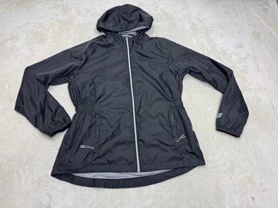 Chaqueta New Balance Mujer Grande Negra Cortavientos Cremallera Completa Malla Forrada Con Capucha Foto 1 de 4