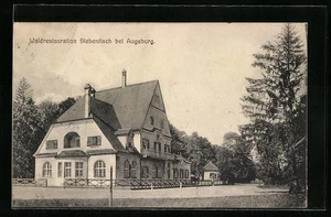 Ansichtskarte Augsburg, Waldrestauration Siebentisch mit Park  - Picture 1 of 2