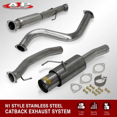 GODSNOW Gunmetal 76mm Steel Catback Exhaust 4.5" Tip For 1990-1993 Honda Accord Foto 1 de 4