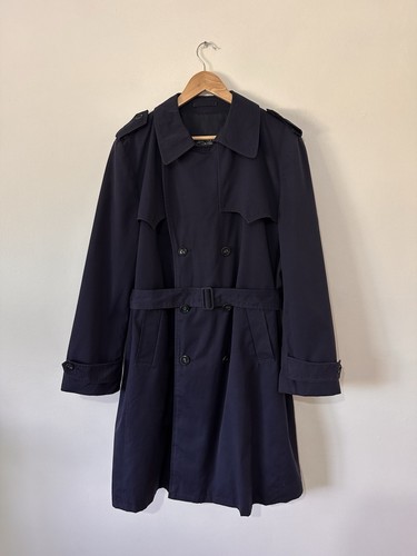 Burberry trench uomo Immaculate Kensington 42 lungo blu navy anni '80