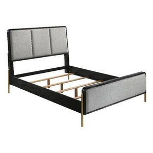 Coaster Arini Queen Bed with Fabric Upholstered Headboard Black and Gray - Picture 1 of 11