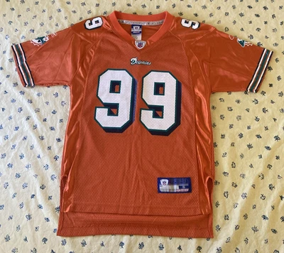 Camiseta NFL Reebok On Field Miami Dolphins 99 Jason Taylor Juvenil Talla Pequeña 8 Foto 1 de 4