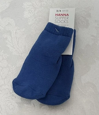 Hanna Andersson Baby Slipper Socks Moccasins BLUE Size 2/4 NEW with Tag - Image 1 of 2