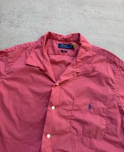Polo Ralph Lauren Shirt Mens 2XL Red Loop Collar Button Up Cotton Pony Classic - Picture 1 of 10
