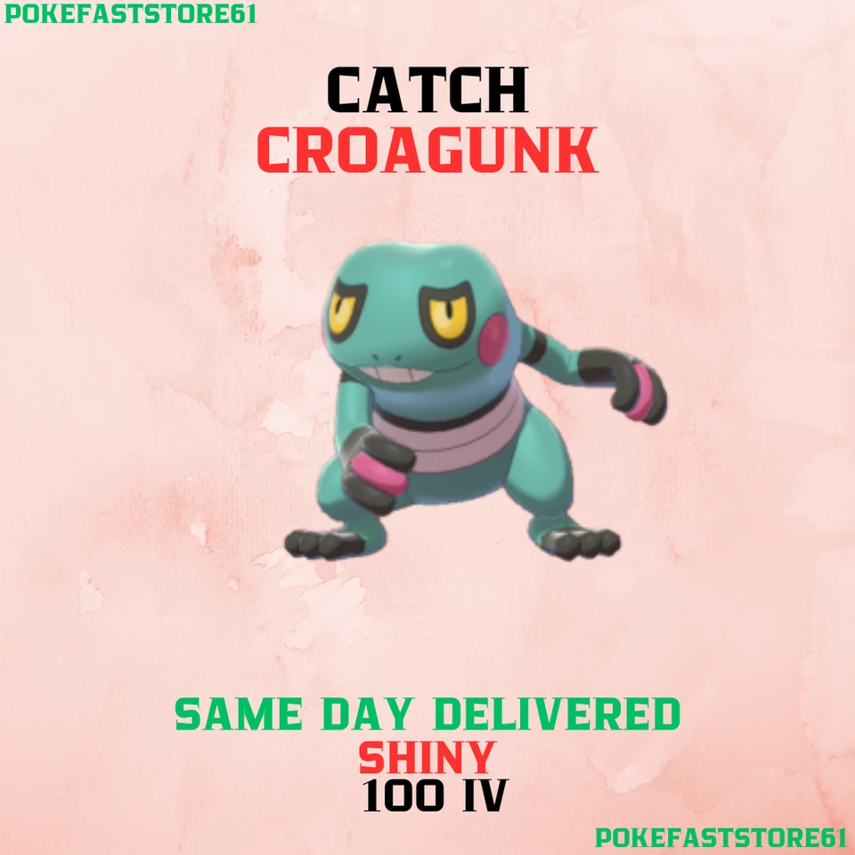 Croagunk Pokemon Go✨100 iv Catch✨Great-Ultra Rank 1-10✨XL Candy✨Shundo✨Toxicroak - Image 1 of 1