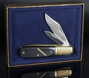 SCHRADE USA GRAND DADS OLD TIMER SAWCUT BARLOW KNIFE BOXES & INSERT BEAUTY - Picture 1 of 11