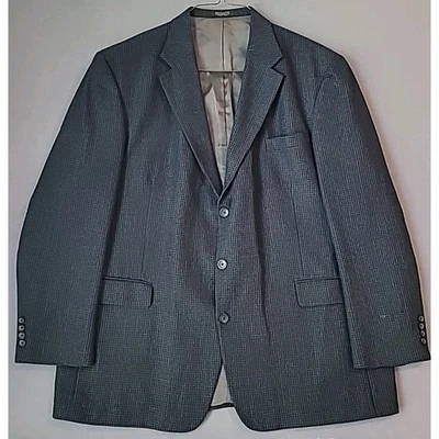 Blazer Abrigo Deportivo Vintage Oscar de la Renta Para Hombre Azul Lana Espiga 50L Usado en Excelente Condición Foto 1 de 4