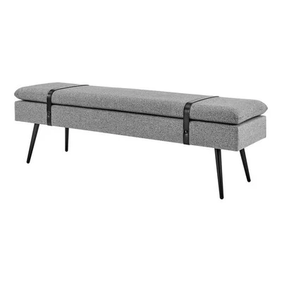 New Pacific Direct Zuney 18" Fabric MDF and Painted Steel Bench in Gray - Image 1 of 4