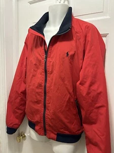 Polo by Ralph Lauren uomo vintage pony rosso foderato pile cappotto isolato giacca XL - Foto 1 di 8
