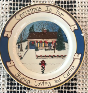 KUTSCHE HAUS 8" Weihnachten Urlaub Wüste Teller Jackie Ehman LIEBEN TEILEN - Bild 1 von 6