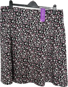 Ladies New Look Inspire Skirt Size 24 Black White Pink Green Yellow BNWT - Picture 1 of 2