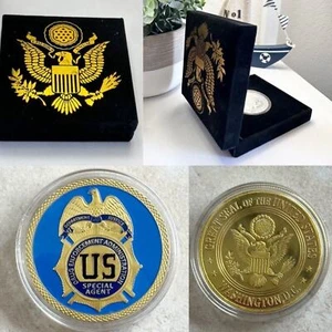 U S DRUG ENFORCEMENT ADMINISTRATION (DEA) Challenge Coin with velvet case - Picture 1 of 4