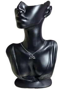 Collana catenina Donna color argento con strass con ciondolo pinna coda sirena - Foto 1 di 2