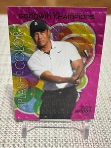2023 UD Goodwin Champions #SCP-77 Tiger Woods (Pink Wave Splash of Color) - Picture 1 of 2