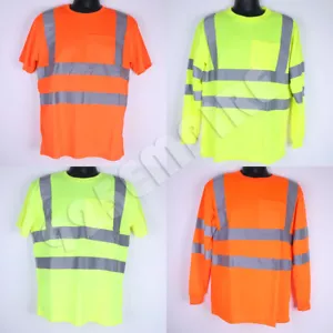 Work Hi Vis T-Shirt/Long Sleeve High Visibility Reflective Safety Class 3 - Picture 1 of 9