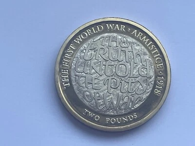 Simply Coins~ 2018 PROOF ARMISTICE TWO 2 POUND COIN - Image 1 of 4