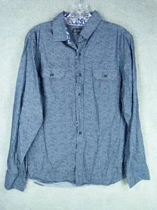 Smash Brand Mens Blue Paisley Print Longsleeve Casual Button-down Shirt Medium - Picture 1 of 5