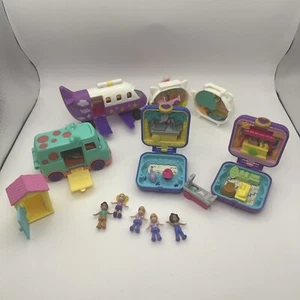 Lot 2019 Mattel Polly Pocket Flugzeug Pet Van 3 Kompakte 5 Puppen - Bild 1 von 8