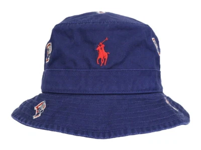 Polo Ralph Lauren Safari Bucket Hat Cap - Navy with Multi P wing, Winged Foot - Image 1 of 4