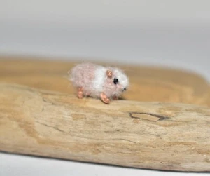 Tiny Cute Guinea Pig 0.59" Dollhouse Miniature Pet Tiny Animal Toy Gift - Picture 1 of 10
