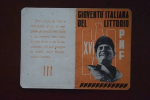 Tessera Fascista GIL PNF Piccola Italiana XVI N3.4-2 - Picture 1 of 2