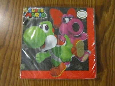 САЛФЕТКИ ДЛЯ НАПИТКОВ SUPER MARIO 16 КАРАТ ПОСУДА ДЛЯ ВЕЧЕРИНОК 2-СЛОЙНЫЙ КОКТЕЙЛЬ НОВЫЕ ЗАПЕЧАТАННЫЕ - Изображение 1 из 3