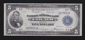 US 1918 $5 Federal Reserve Bank Note Chicago FR 794 VF-XF (-650) - Picture 1 of 2