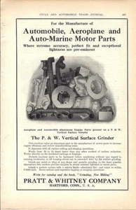 1911 Pratt & Whitney Co Automobil & Flugzeug Motorteile Anzeige/Flachschleifer - Bild 1 von 1