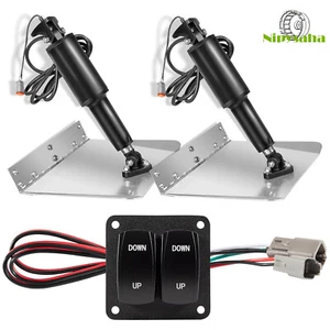 Boat Marine 9"X12" Standard Mount Electric Trim Tab Kit W/Double Rocker Switch - Picture 1 of 8