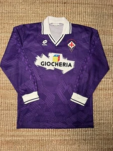 Fiorentina Vintage 1991/1992 Home Football Shirt Lotto Medium Long Sleeve - Picture 1 of 9