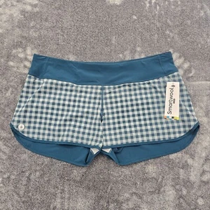 Smartwool Active lined Shorts womens large gingham running trail wool blend NEW - Picture 1 of 13