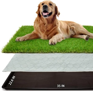 Dog Grass Large Bathroom Turf Potty Pet Training Puppy Pad Artificial Patch Tray - Picture 1 of 6