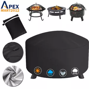 30in Waterproof Fire Pit Cover 420D Heavy Duty BBQ Grill Protector UV Resistant - Picture 1 of 12