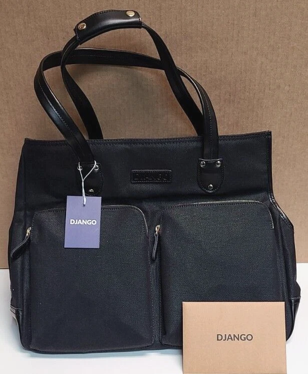 Django Dog Carrier Bag Waxed Canvas Black Bag - Image 1 of 3