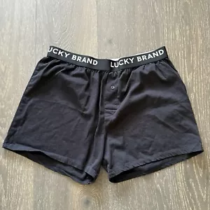 Lucky Brand Mens Size XL Black Soft Boxer Brief Underwear New - Picture 1 of 3