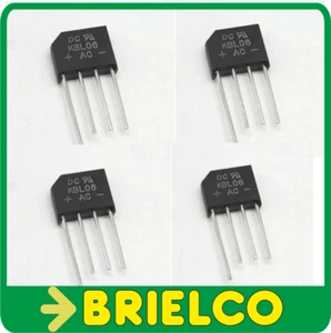 KBL06 PUENTE RECTIFICADOR MONOFASICO 600V 4A TERMINALES 1.3MM 4 UNIDADES BD11229 - Imagen 1 de 1