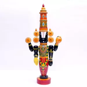 Obra de exhibición artesanal de madera Kondapalli Lord BALAGI para decoración del hogar y el templo - Imagen 1 de 3