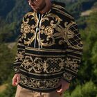 Printed Mens Hoodies Activewear Tops Autumn Running Streetwear Sweatshirts