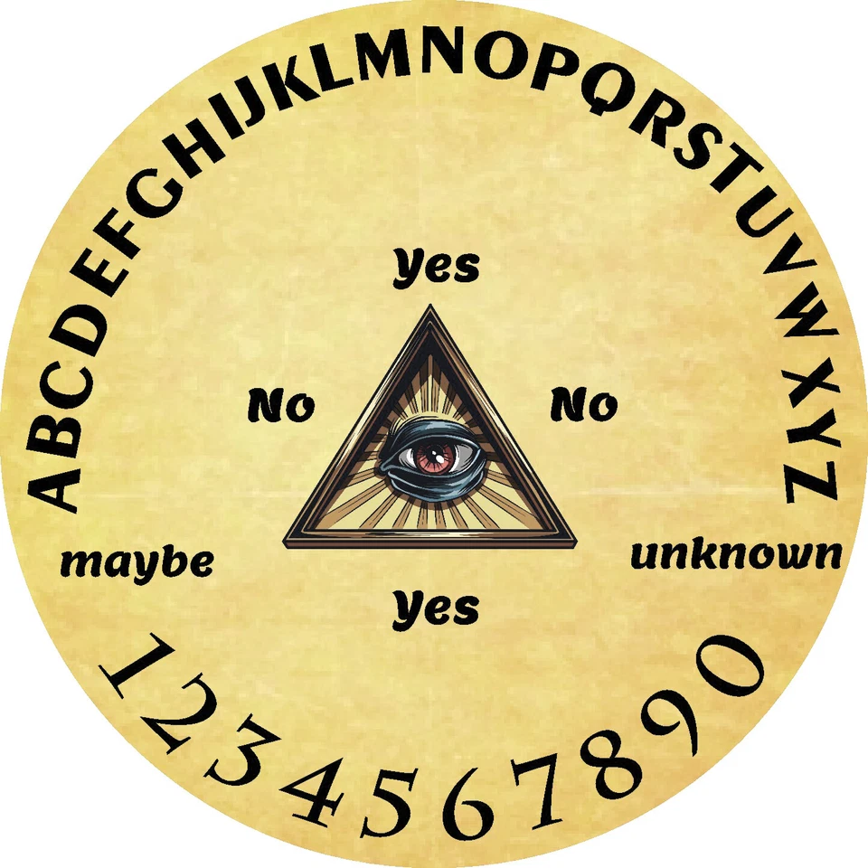 5" Pendulum Board - Dowsing Divination Message Board "All Seeing Eye(Sand)"